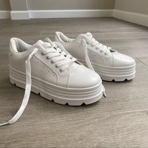 Nasty Gal Platform Sneakers US Size Womens 7 White